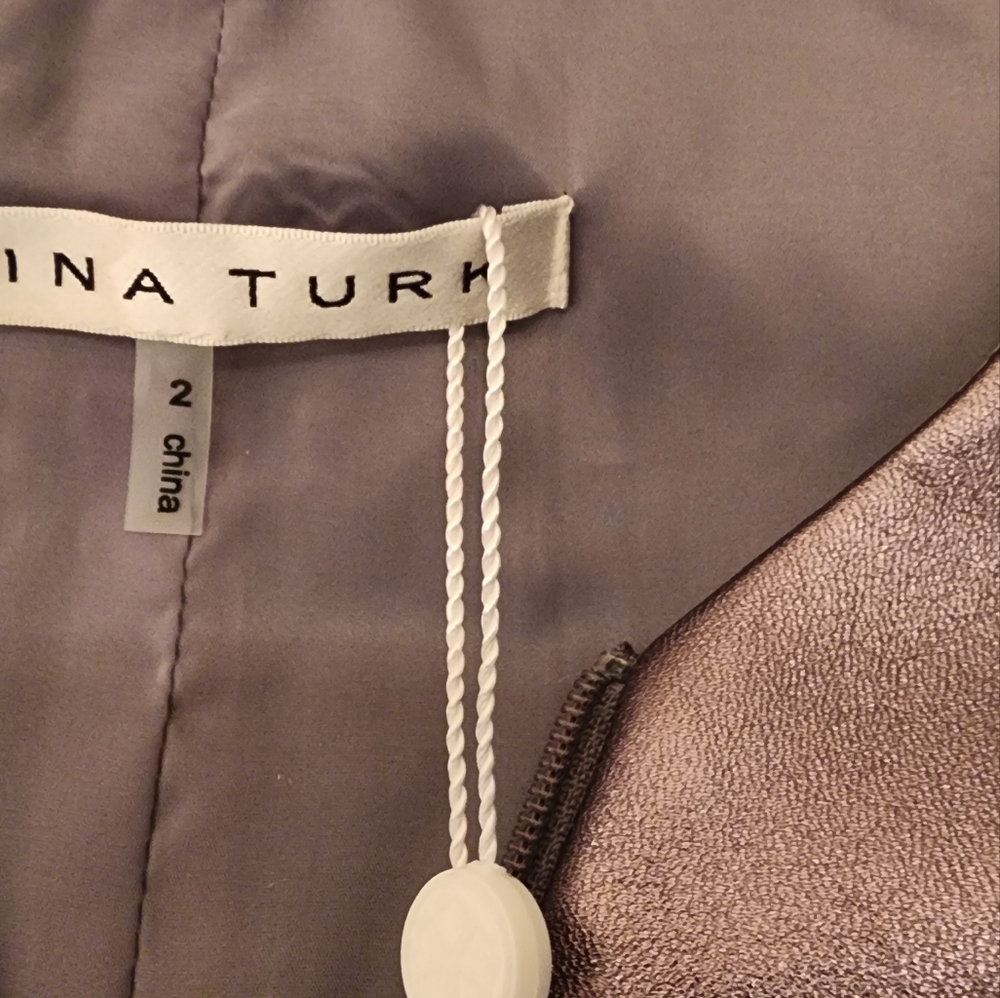 Trina Turk Sleeveless Leather Vest Zip Front In Metallic Silver Size 2 - Picture 10 of 12
